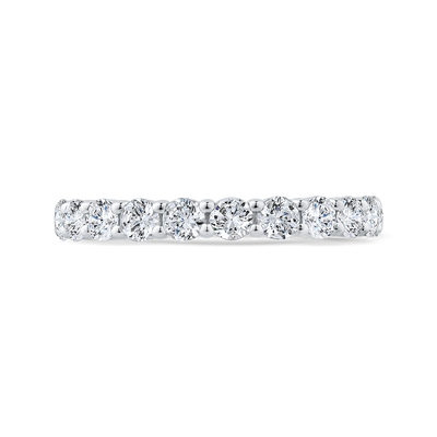 Round Diamond Half-Eternity Wedding Band in 14K White Gold