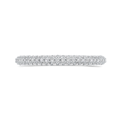Round Diamond  Half-Eternity Wedding Band in 14K White Gold