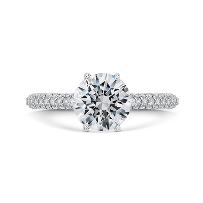 Diamond Engagement Ring in 14K White Gold (Semi-Mount)
