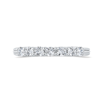 Euro Shank Round Diamond Wedding Band in 14K White Gold