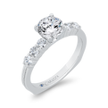 Euro Shank Diamond Engagement Ring in 14K White Gold (Semi-Mount)