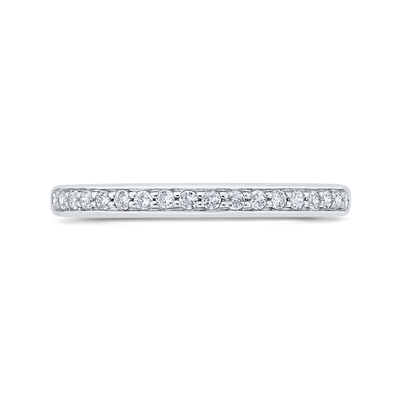 Euro Shank Round Diamond Wedding Band in 14K White Gold