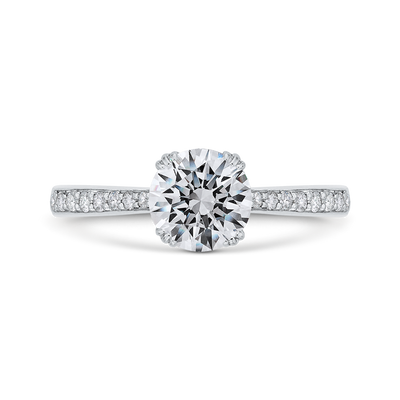 Euro Shank Diamond Engagement Ring in 14K White Gold (Semi-Mount)