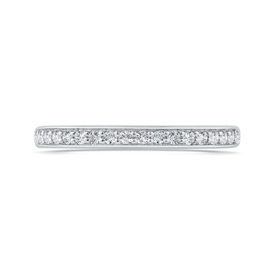 Euro Shank Round Diamond Wedding Band in 14K White Gold