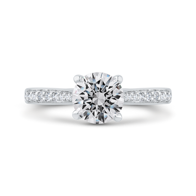 Euro Shank Diamond Engagement Ring in 14K White Gold (Semi-Mount)