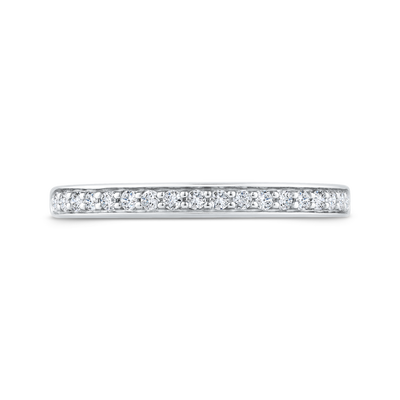 Euro Shank Round Diamond Wedding Band in 14K White Gold