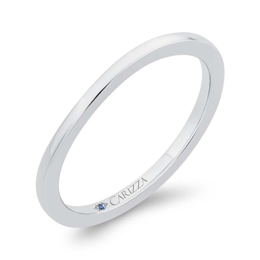 Plain Wedding Band in 14K White Gold