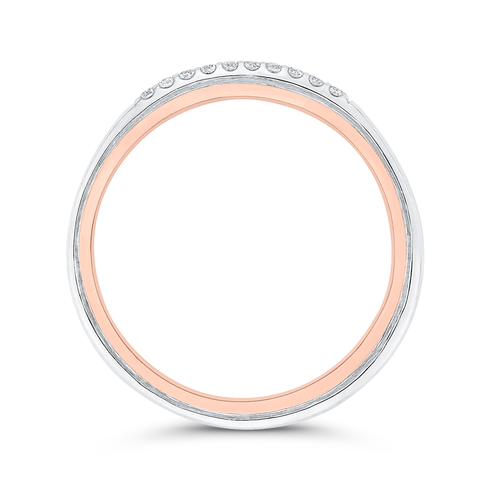 Diamond Wedding Band in 14K Two Tone Gold