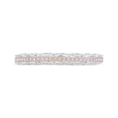 Diamond Wedding Band in 14K Two Tone Gold
