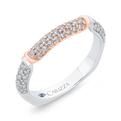 Diamond Wedding Band in 14K Two Tone Gold