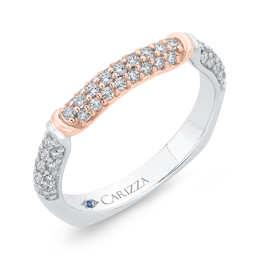Diamond Wedding Band in 14K Two Tone Gold