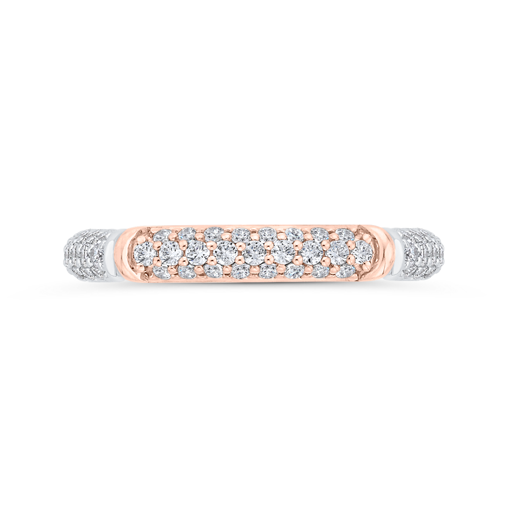 Diamond Wedding Band in 14K Two Tone Gold