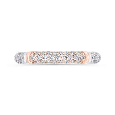 Diamond Wedding Band in 14K Two Tone Gold