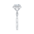 Split Shank Split Shank Round Diamond Halo Engagement Ring in 14K White Gold (Semi-Mount)