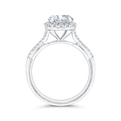 Split Shank Split Shank Round Diamond Halo Engagement Ring in 14K White Gold (Semi-Mount)