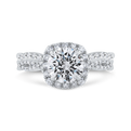 Split Shank Split Shank Round Diamond Halo Engagement Ring in 14K White Gold (Semi-Mount)