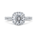 Split Shank Split Shank Round Diamond Halo Engagement Ring in 14K White Gold (Semi-Mount)