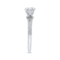 Euro Shank Round Diamond Three-Stone Plus Engagement Ring in 14K White Gold (Semi-Mount)