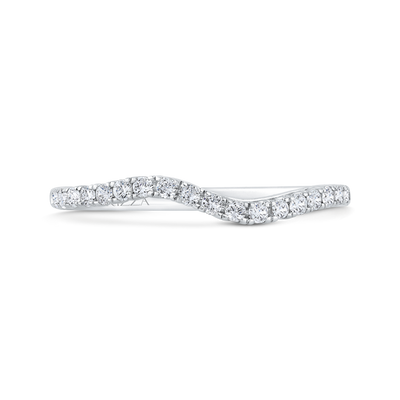 Half Run Round Diamond Wedding Band in 14K White Gold