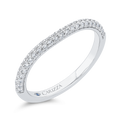 Double Row Round Diamond Wedding Band in 14K White Gold