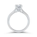 Round Diamond Solitaire Plus Engagement Ring with Milgrain 14K White Gold (Semi-Mount)