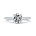 Round Diamond Solitaire Plus Engagement Ring with Milgrain 14K White Gold (Semi-Mount)