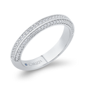 Three Row Diamond Wedding Band in 14K White Gold