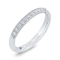 Diamond Wedding Band with Milgrain 14K White Gold