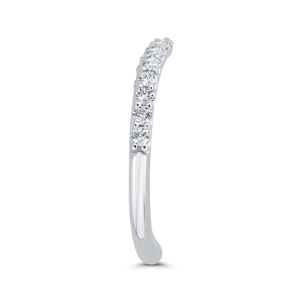 Half Run Diamond Wedding Band in 14K White Gold