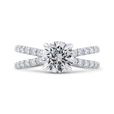 Split Shank Round Diamond Split Shank Engagement Ring in 14K White Gold (Semi-Mount)