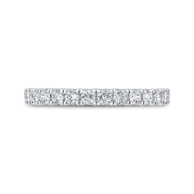 Half Run Diamond Wedding Band in 14K White Gold