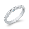 Bezel Set Double Row Diamond Wedding Band in 14K White Gold