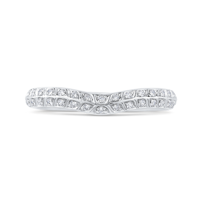 Double Row Diamond Wedding Band in 14K White Gold