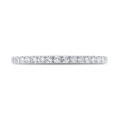 Diamond Wedding Band with Milgrain 14K White Gold