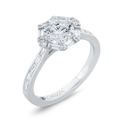 Diamond Halo Engagement Ring in 14K White Gold (Semi-Mount)