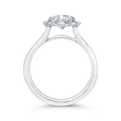 Diamond Halo Engagement Ring in 14K White Gold (Semi-Mount)