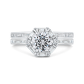 Diamond Halo Engagement Ring in 14K White Gold (Semi-Mount)