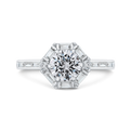 Diamond Halo Engagement Ring in 14K White Gold (Semi-Mount)
