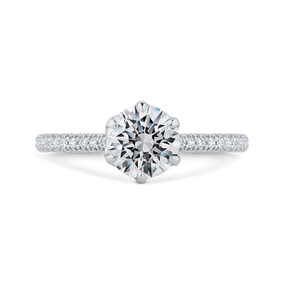 Diamond Solitaire Plus Engagement Ring in 14K White Gold (Semi-Mount)
