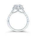 Diamond Halo Engagement Ring in 14K White Gold (Semi-Mount)