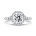 Diamond Halo Engagement Ring in 14K White Gold (Semi-Mount)