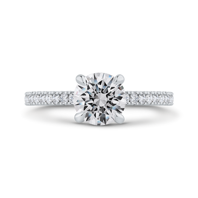 Diamond Solitaire Plus Engagement Ring in 14K White Gold (Semi-Mount)