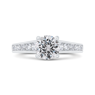 Channel Set Diamond Engagement Ring in 14K White Gold (Semi-Mount)
