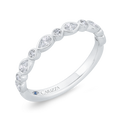 Bezel Set Diamond Wedding Band in 14K White Gold