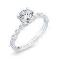 Bezel Set Round Diamond Engagement Ring in 14K White Gold (Semi-Mount)