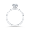 Bezel Set Round Diamond Engagement Ring in 14K White Gold (Semi-Mount)
