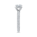 14K White Gold Round Cut Diamond 3/4 Run Engagement Ring (Semi-Mount)