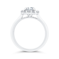 Round Cut Diamond Floral Engagement Ring In 14K White Gold (Semi-Mount)
