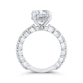 Round Cut Diamond Floral Engagement Ring In 14K White Gold (Semi-Mount)