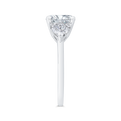 14K White Gold Three Stone Engagement Ring Trillion sides Diamond (Semi-Mount)